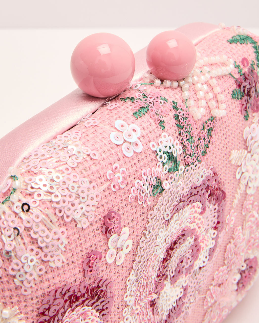 Dewy Garden Floral Sequin Clutch