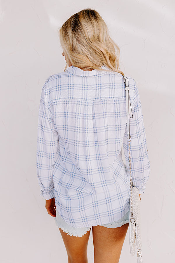 True Intention Button Up Top In Blue