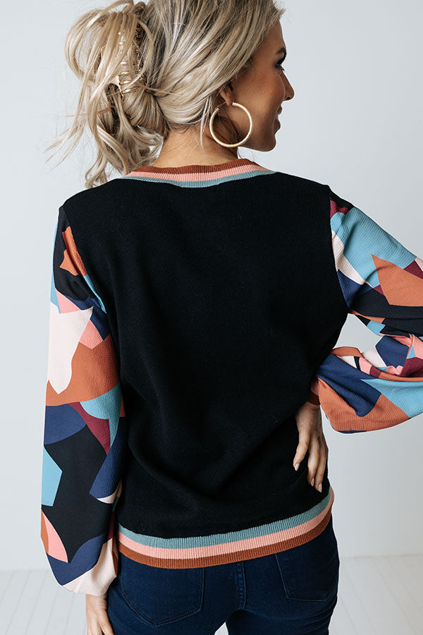 Dating Game Sweater Top in Black