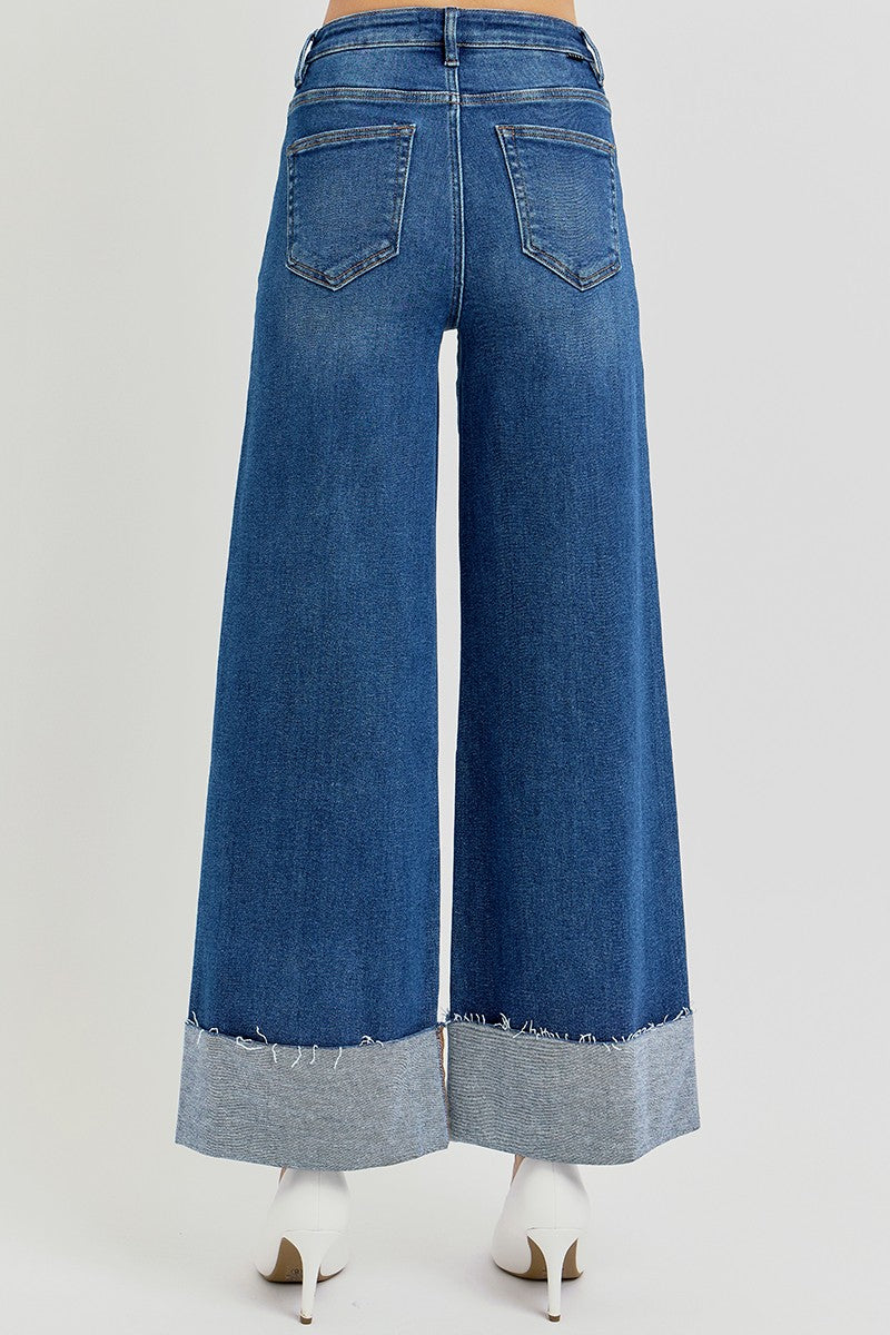 Risen TC HR Crop Wide Cuffed Jeans