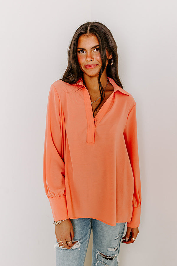 Charleston Getaway Shift Top in Coral
