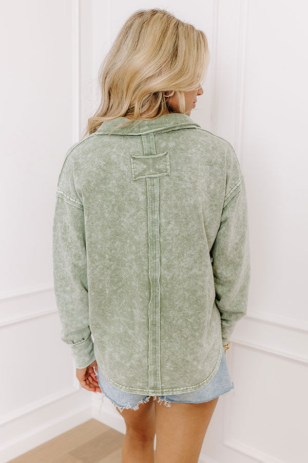 Timeless Classic Mineral Wash Tee in Sage