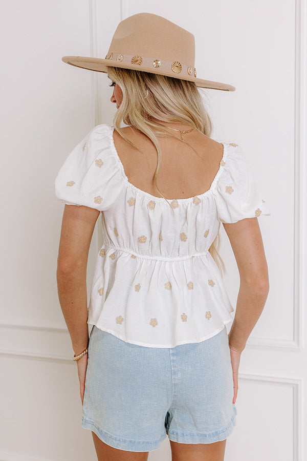 Feeling Romantic Embroidered Babydoll Top
