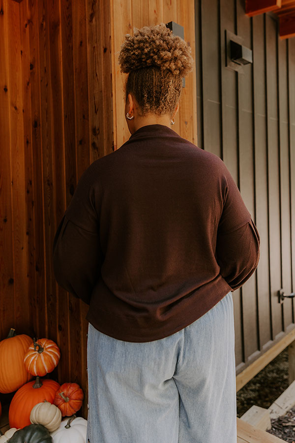 Sweet Energy Knit Top in Chestnut Curves