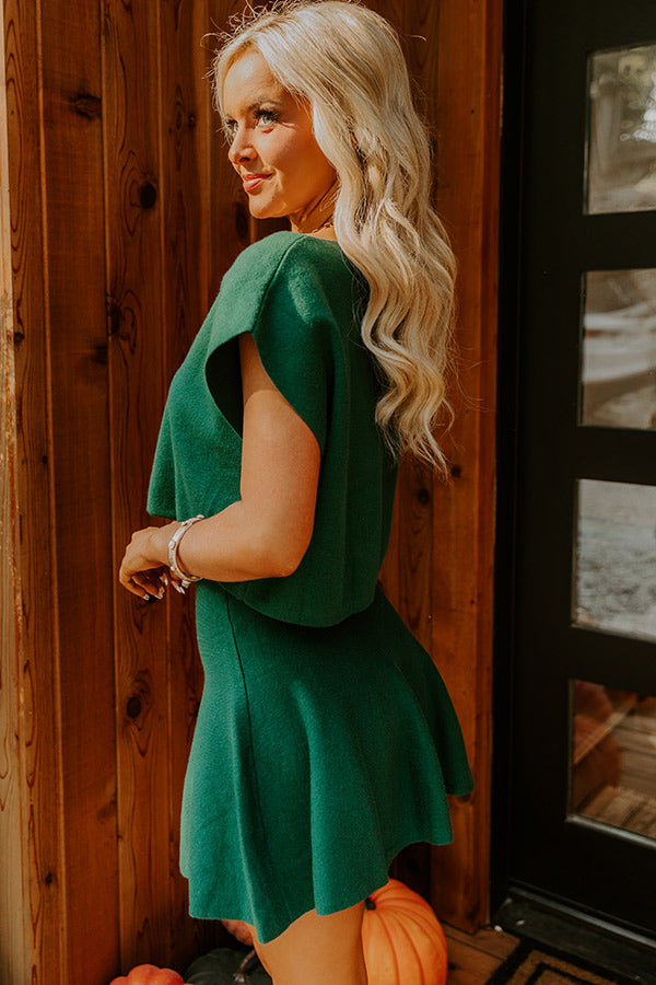 Chic A La Mode Knit Top in Hunter Green