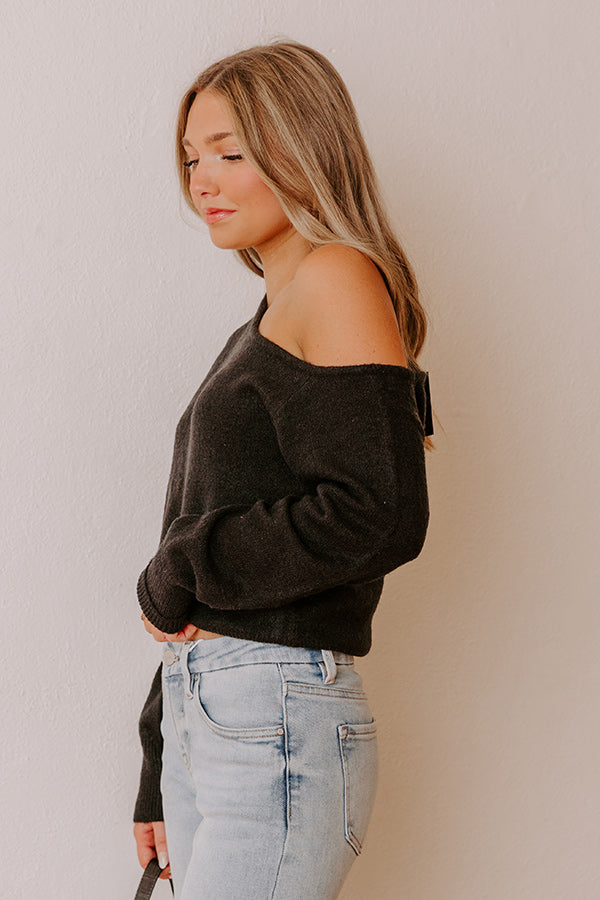 Comfy and Chic Asymmetrical Sweater Top in Black