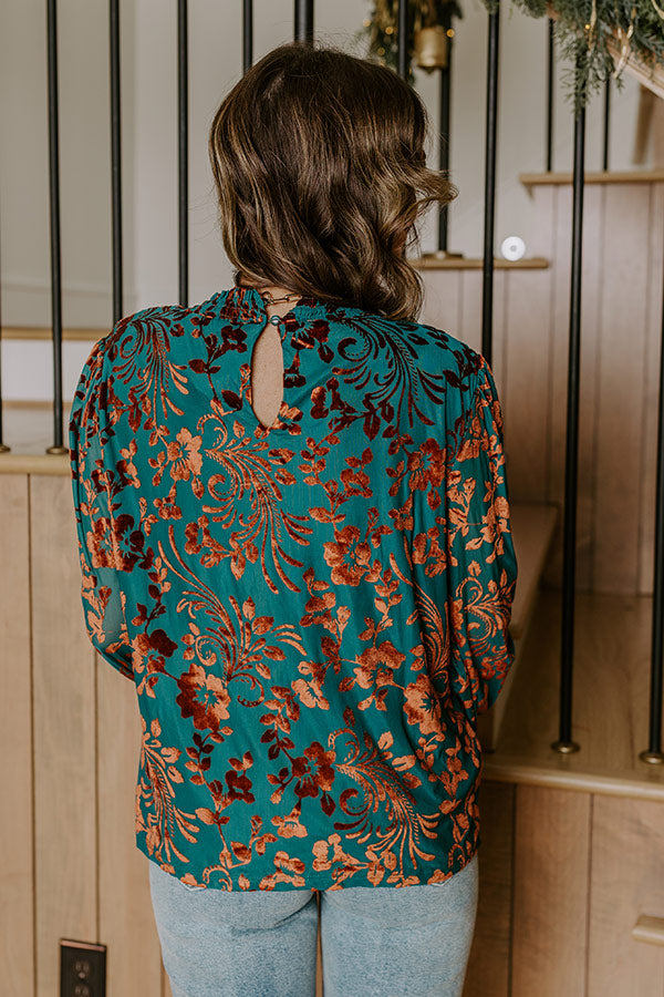 Evening Muse Floral Velvet Burnout Shift Top