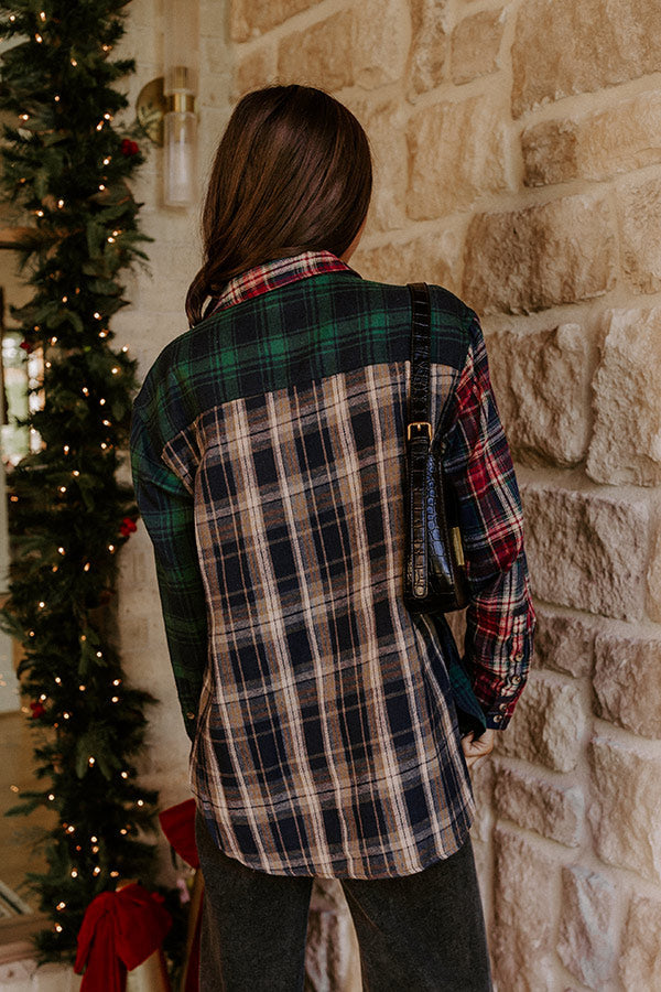 Plaid Perfection Color Block Button Up Top