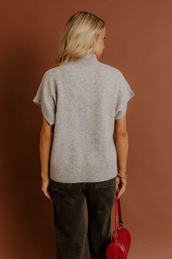 Always Grateful Knit Sweater Top in Grey