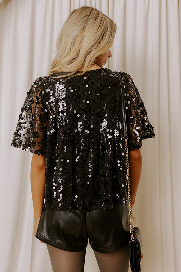 Polished Uptown Sequin Top