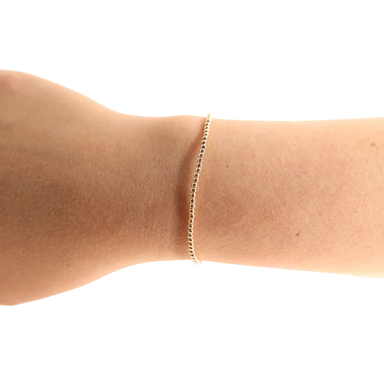 2mm Gold Beaded Bracelet