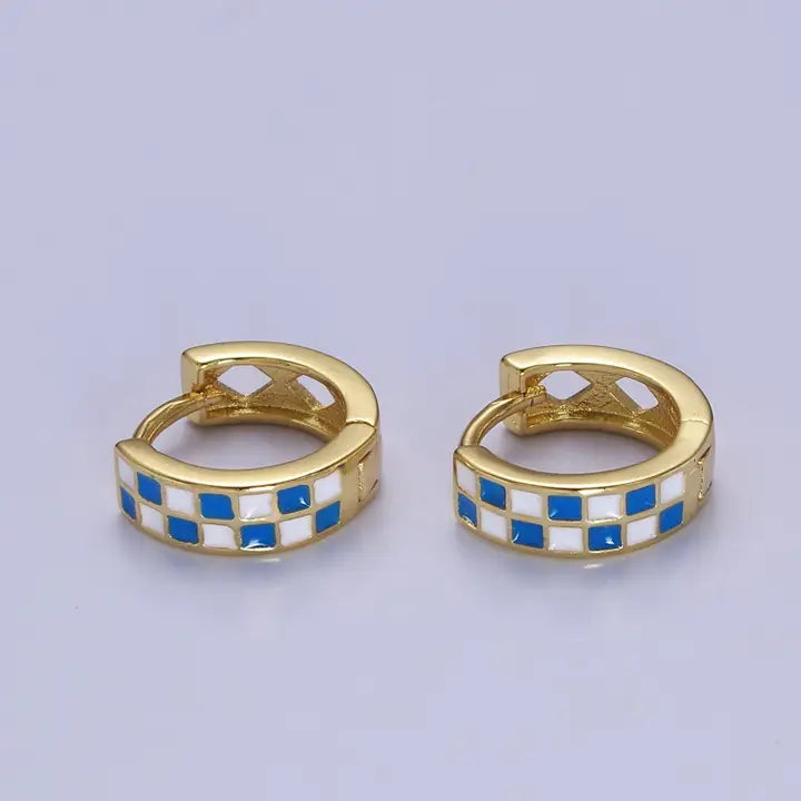Blue/White Checkered Hoops