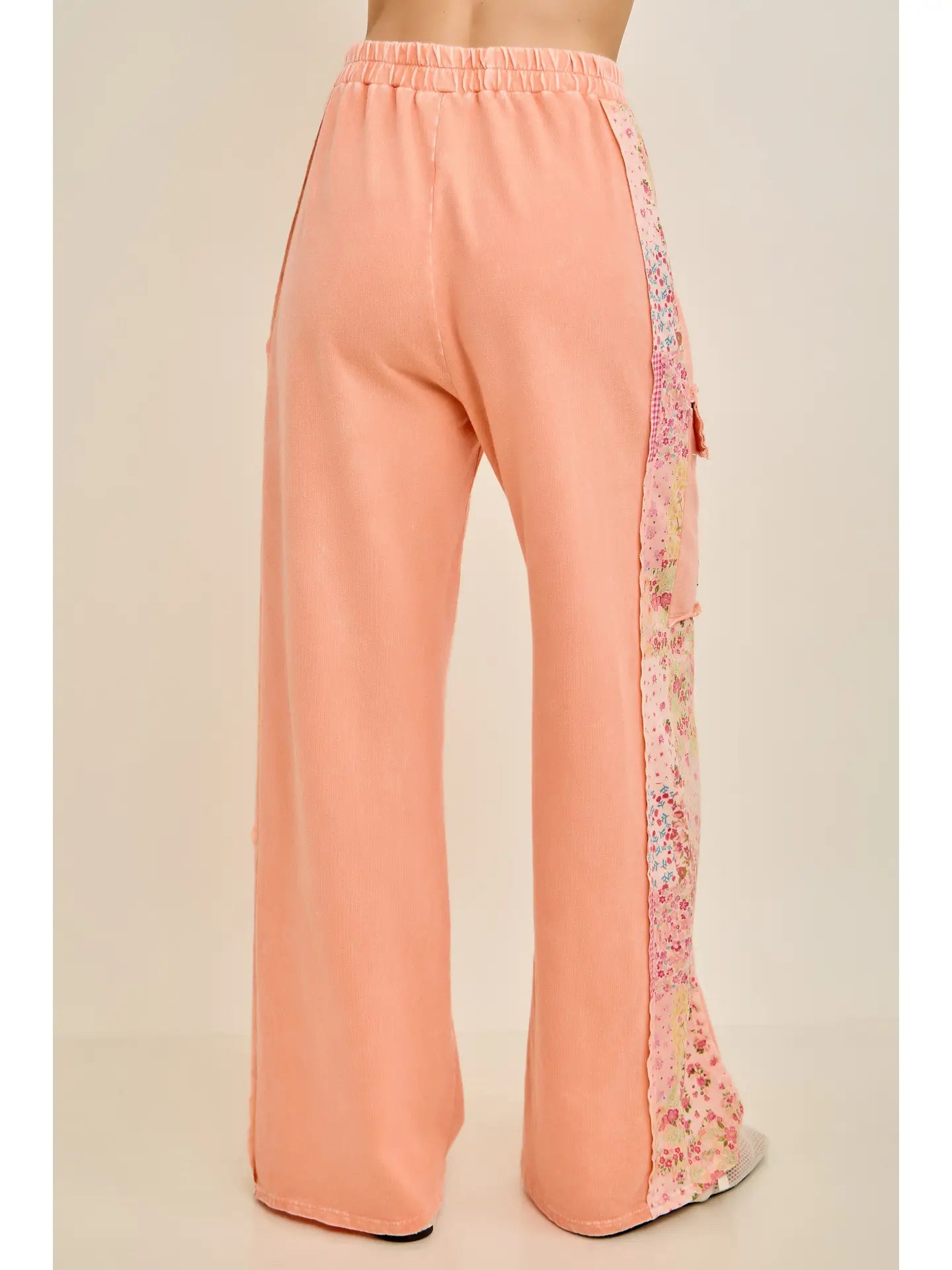 Papaya Bloom Studded Cargo Pants