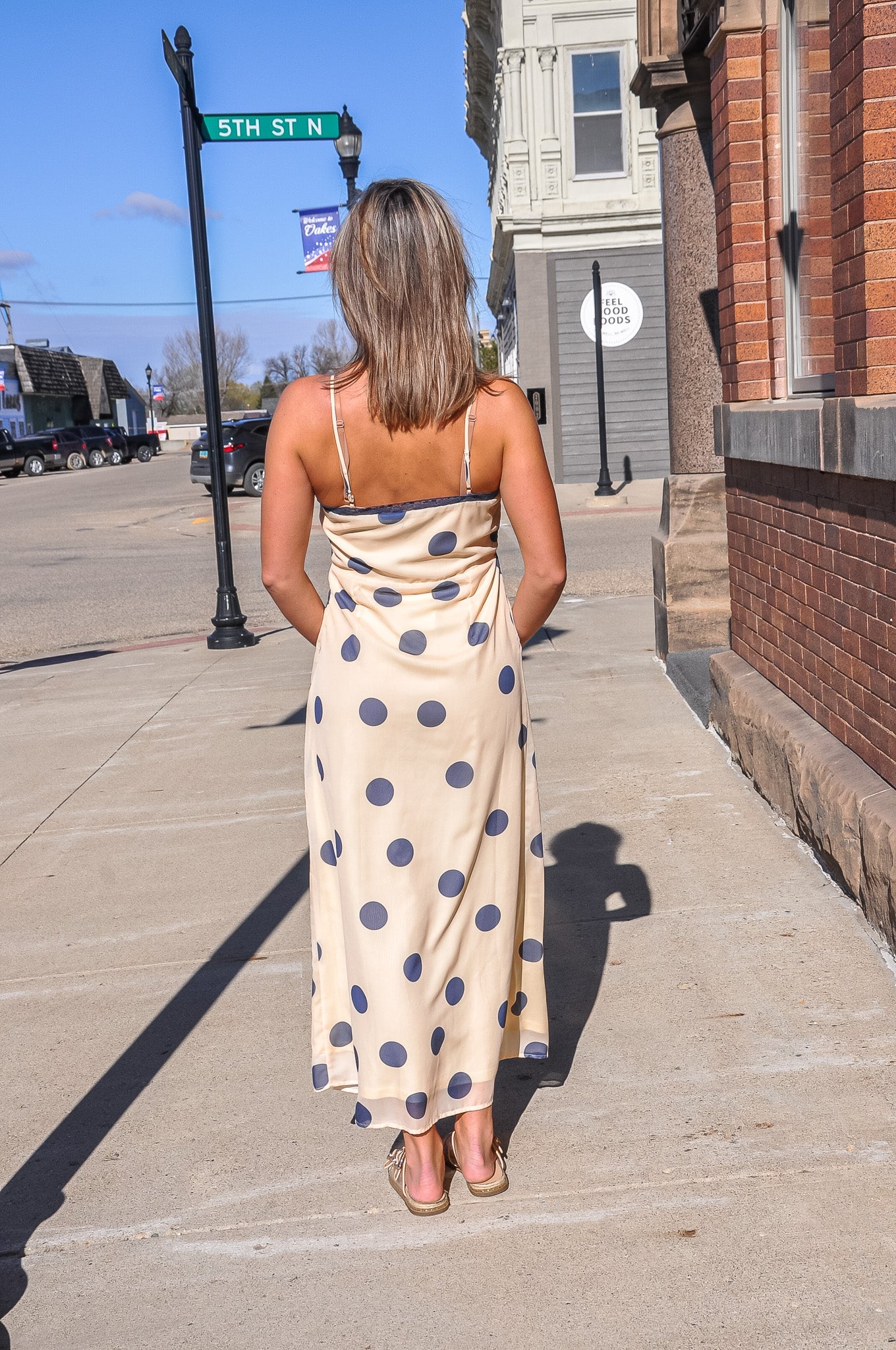 Polka Dot Strap Midi Dress