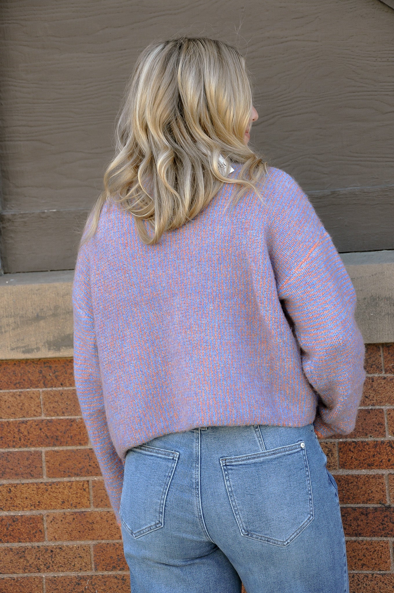 Striped Cardigan W/Colorful Buttons