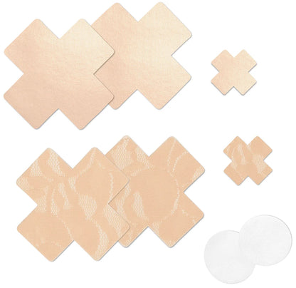 Cross Shape Nipple Covers (Creme)