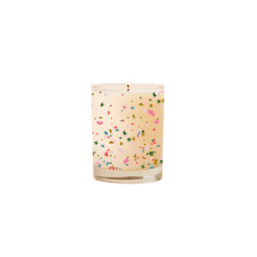 Confetti Crack Rocks Glass Candle