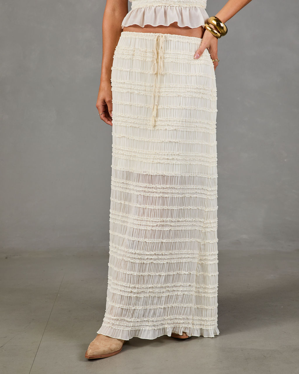 Festival Darling Ruffle Chiffon Maxi Skirt