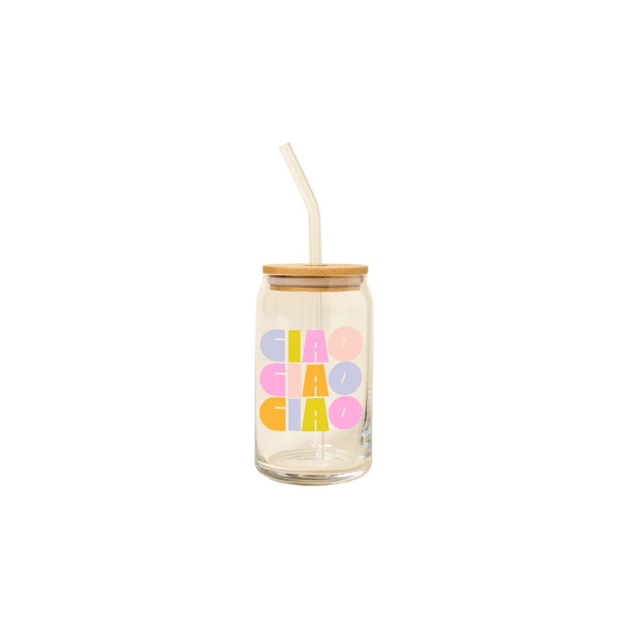 Ciao Beer Can Glass