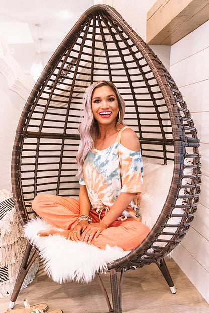 Go Getter Tie Dye Shift Top in Orange