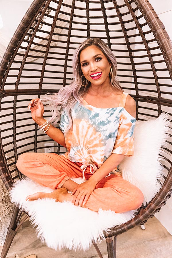 Go Getter Tie Dye Shift Top in Orange