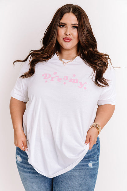 Dreamy Shift Tee in White Curves