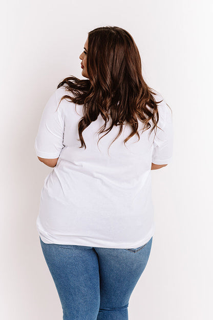 Dreamy Shift Tee in White Curves