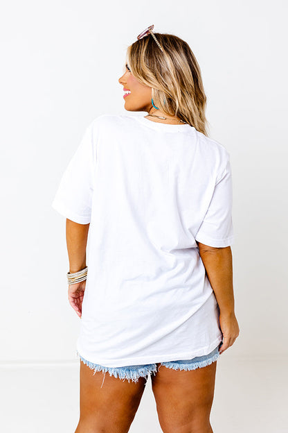 Dreamy Shift Tee in White Curves