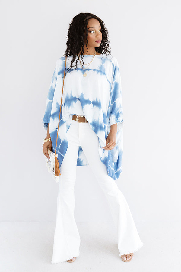 My Best View Tie Dye Shift Tunic In Blue