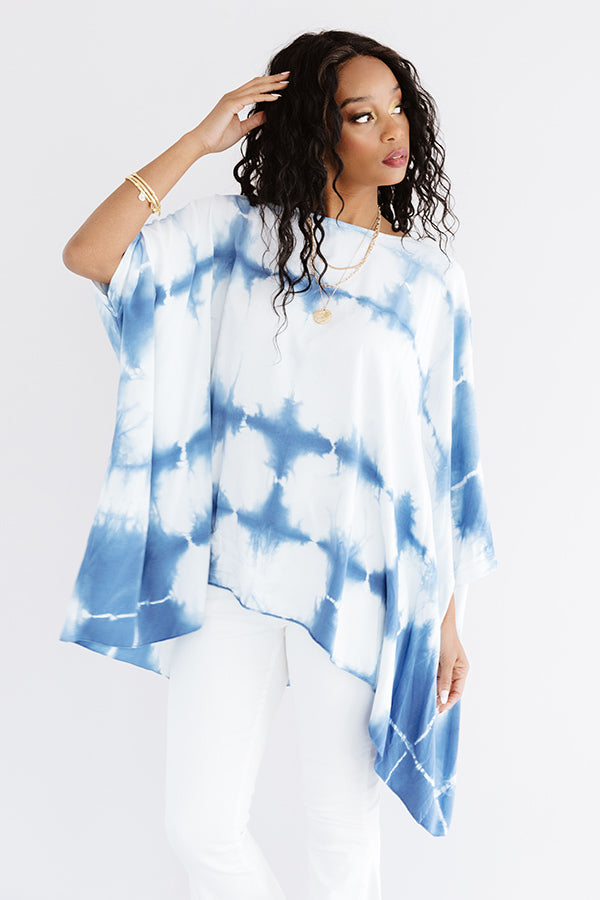 My Best View Tie Dye Shift Tunic In Blue