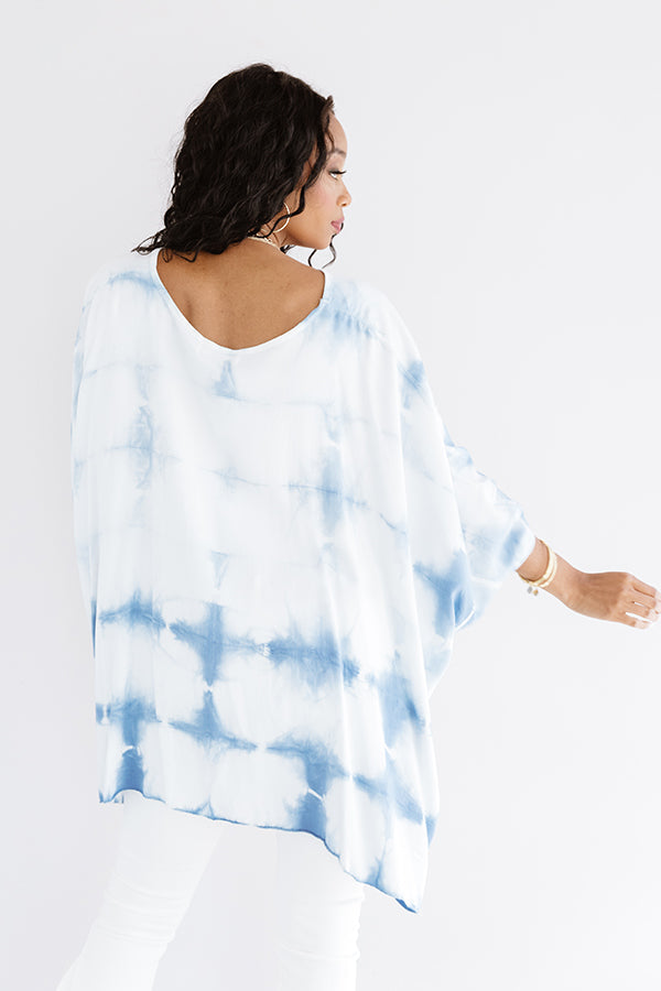 My Best View Tie Dye Shift Tunic In Blue