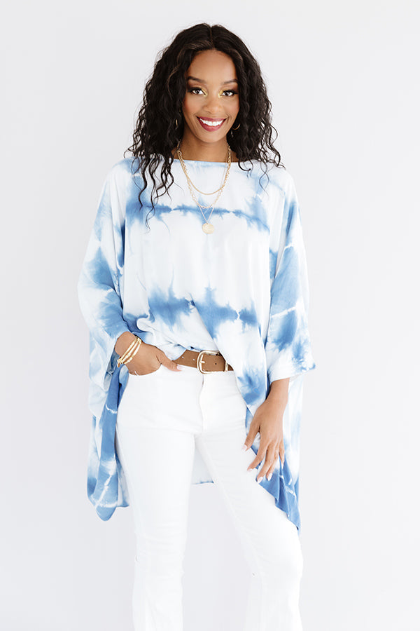 My Best View Tie Dye Shift Tunic In Blue