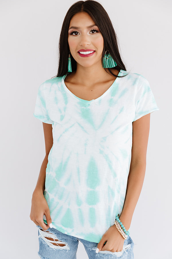 Beachside Reads Tie Dye Shift Tee In Ocean Wave