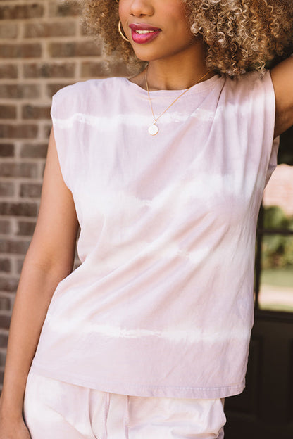 Sweet Siesta Tie Dye Top In Blush
