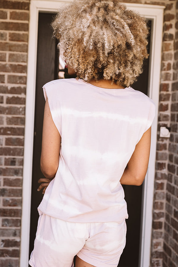 Sweet Siesta Tie Dye Top In Blush