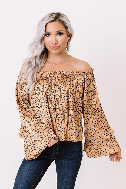 Sending My Love Off Shoulder Top In Brown
