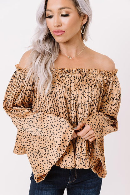 Sending My Love Off Shoulder Top In Brown