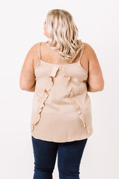 Broadway Beautiful Ruffle Top In Iced Latte Curves