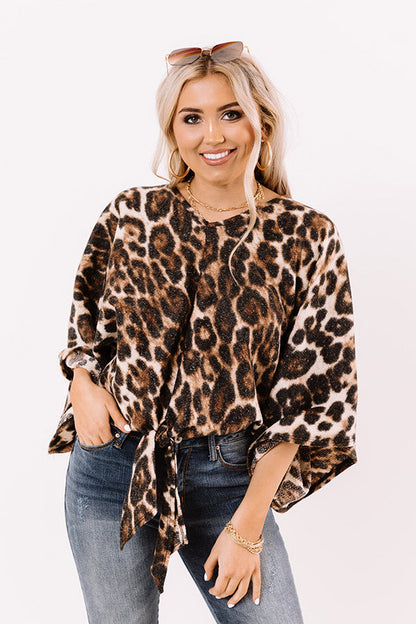 Dulce De Darling Leopard Tie Top