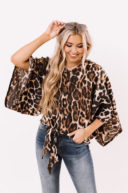 Dulce De Darling Leopard Tie Top