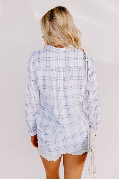 True Intention Button Up Top In Blue