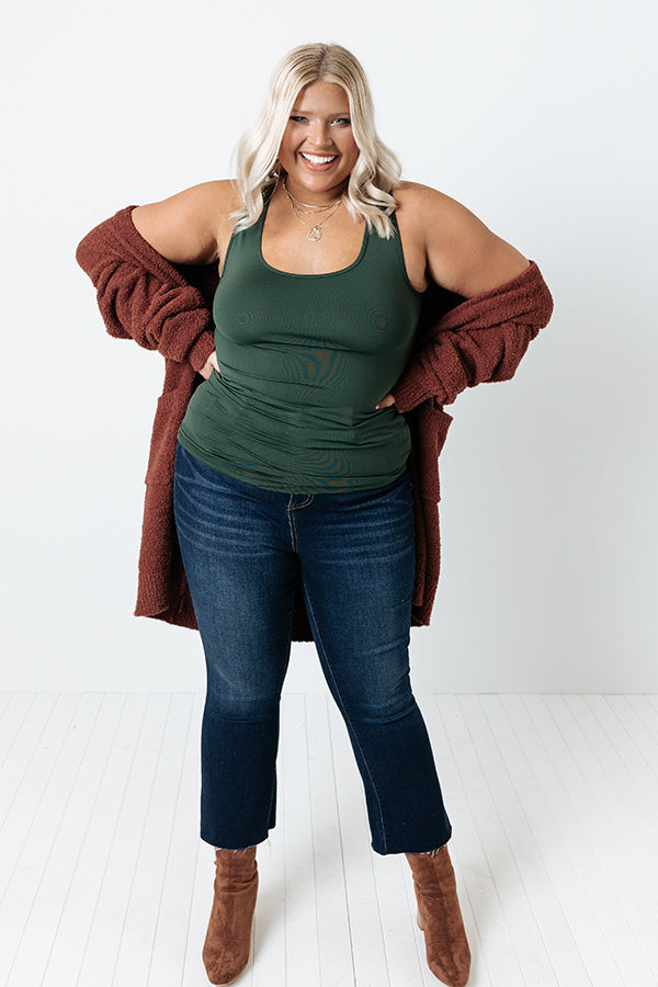 Basic Instincts Seamless Tank In Hunter Green Curves
