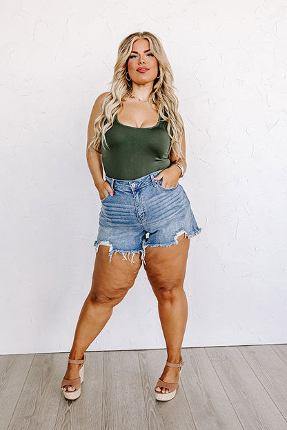 Basic Instincts Seamless Tank In Hunter Green Curves