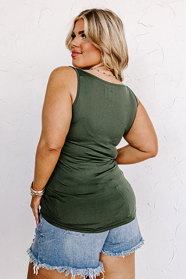 Basic Instincts Seamless Tank In Hunter Green Curves
