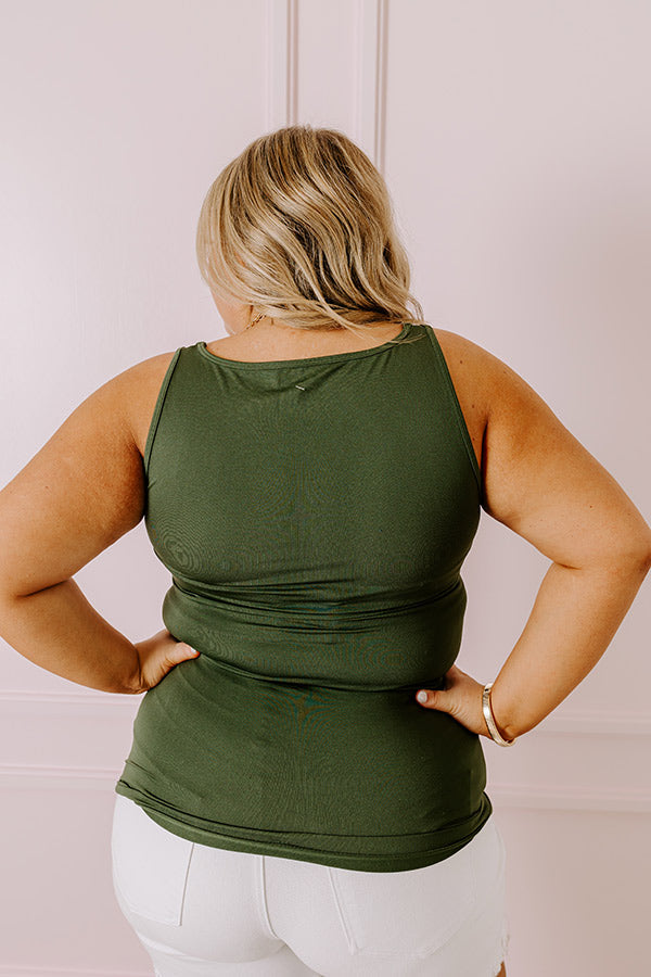 Basic Instincts Seamless Tank In Hunter Green Curves