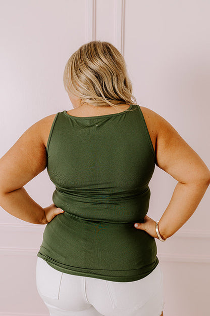 Basic Instincts Seamless Tank In Hunter Green Curves