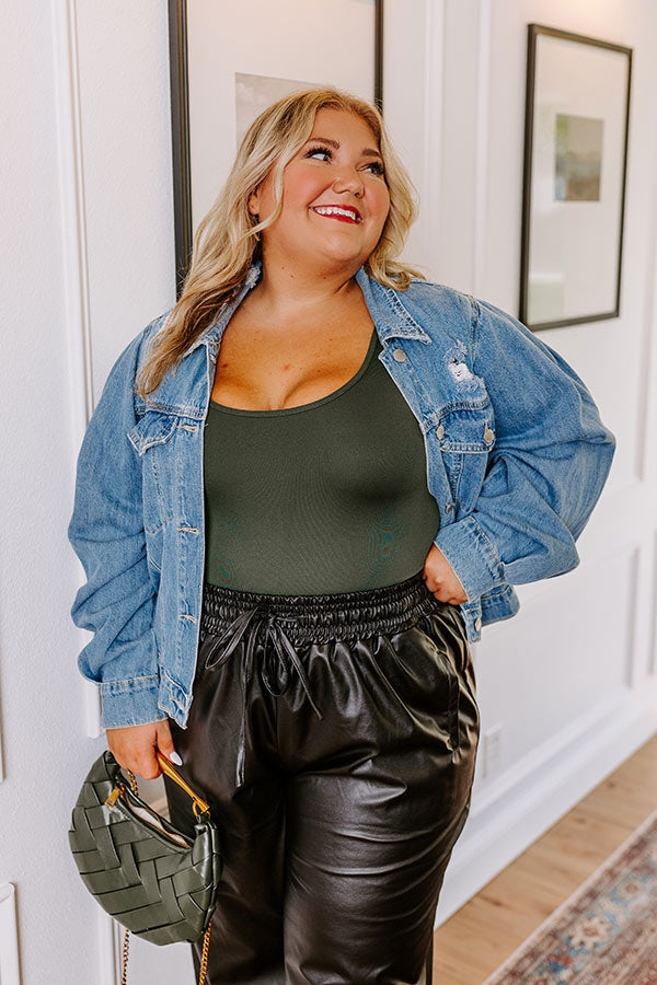 Basic Instincts Seamless Tank In Hunter Green Curves