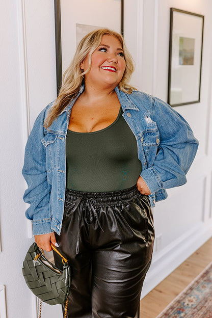 Basic Instincts Seamless Tank In Hunter Green Curves