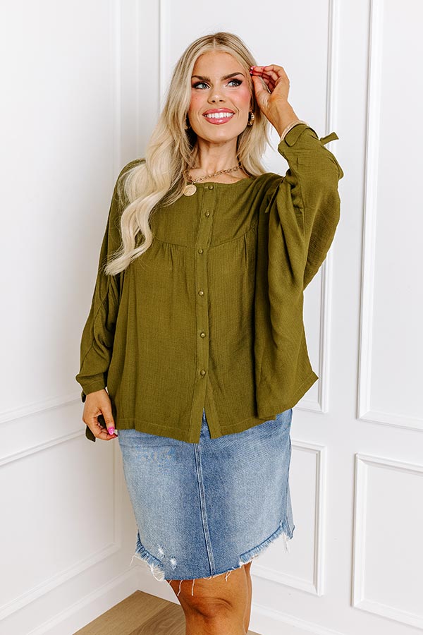 Made For Each Other Shift Top In Green Curves