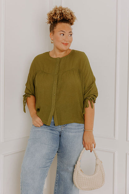Made For Each Other Shift Top In Green Curves